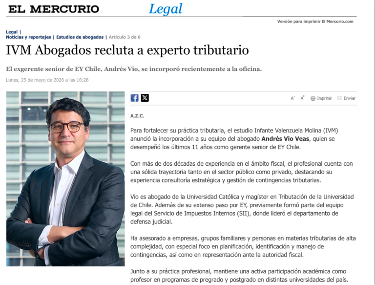 El Mercurio Legal presenta a nuevo abogado de IVM